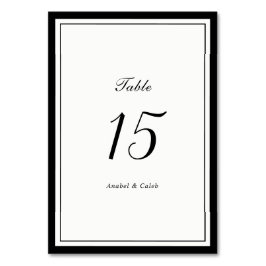 Tarjeta De Mesa Boda con marco de borde clásico elegante