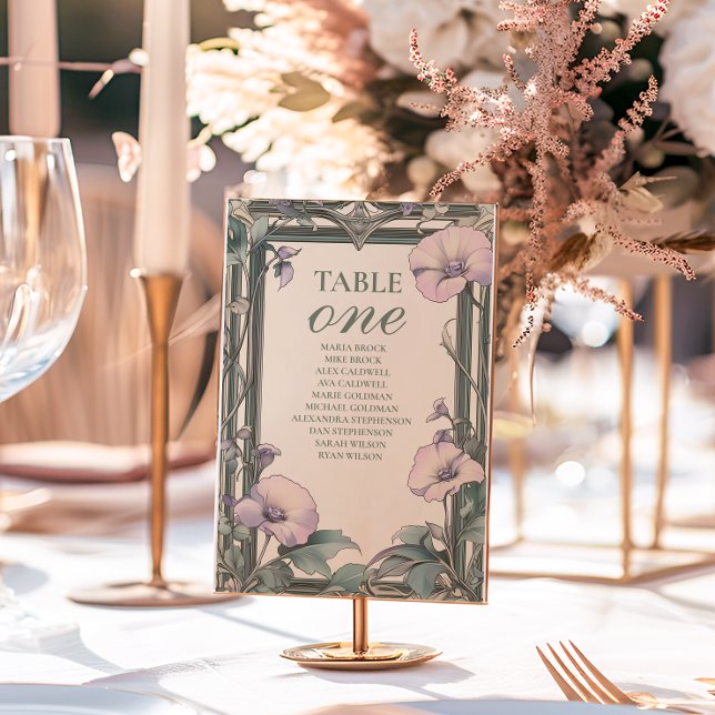 Tarjeta De Mesa Boda con marco de lavanda polvorienta (Subido por el creador)