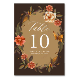 Tarjeta De Mesa Boda con marco floral vintage