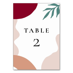 Tarjeta De Mesa boda contemporáneo de formas abstractas modernas