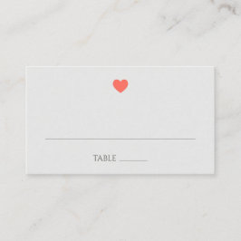 Tarjeta De Mesa Boda Coral Heart