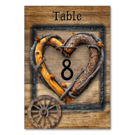 Tarjeta De Mesa Boda Country Western Twig Marco Carro Rueda 