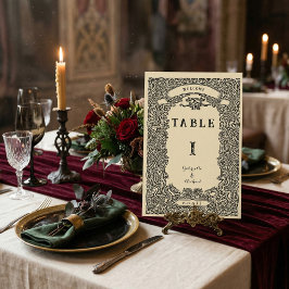 Tarjeta De Mesa Boda Cresta de Dragón de Nudo Celta Vintage