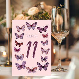 Tarjeta De Mesa Boda CUSTOM Elegante De Mariposas