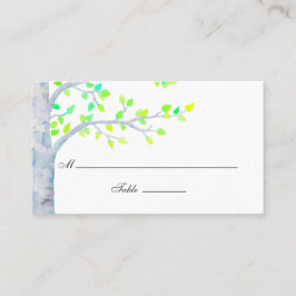 Tarjeta De Mesa Boda de abedul en primavera con acuarela