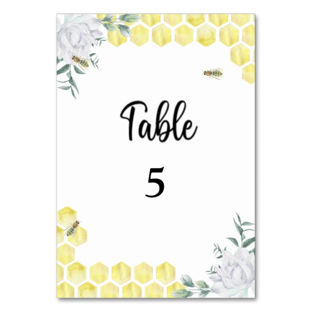 Tarjeta De Mesa Boda de abejas (Anverso)