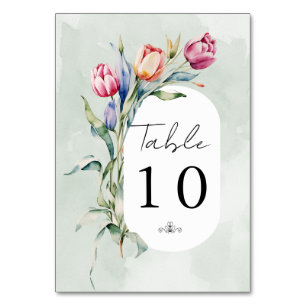 Tarjeta De Mesa Boda de abrazo de Tulip