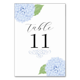 Tarjeta De Mesa Boda de acuarela de Hydrangea azul