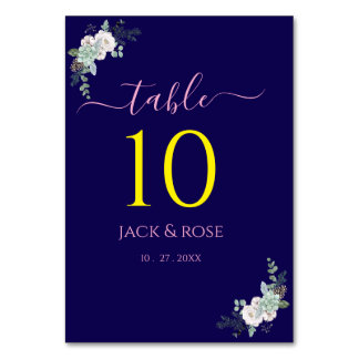 Tarjeta De Mesa Boda de acuarela de invierno