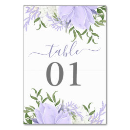 Tarjeta De Mesa Boda de acuarela del perwinkle botánico