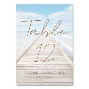 Tarjeta De Mesa Boda de acuarela en la playa