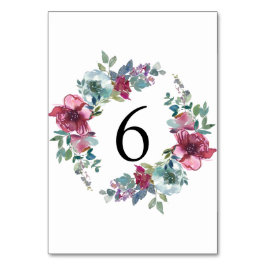 Tarjeta De Mesa Boda de acuarela floral Mint & Mauve