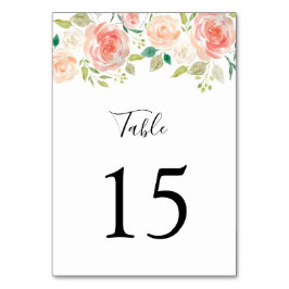 Tarjeta De Mesa boda de acuarela floral naranja rosa Rubor