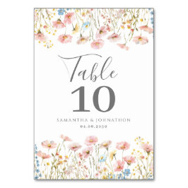 Tarjeta De Mesa Boda de acuarela floral rosa Rubor