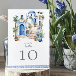 Tarjeta De Mesa Boda de acuarela Grecia