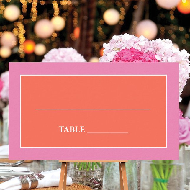 Tarjeta De Mesa Boda de acuarela Naranja rosa Garden Sunrise (Subido por el creador)