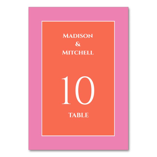 Tarjeta De Mesa Boda de acuarela Naranja rosa Garden Sunrise (Anverso)