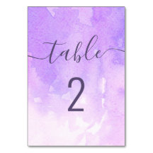 Boda de acuarela púrpura. Letra simple lila