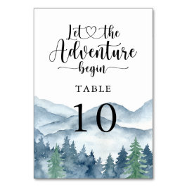 Tarjeta De Mesa Boda de acuarela rusa de los bosques de montaña