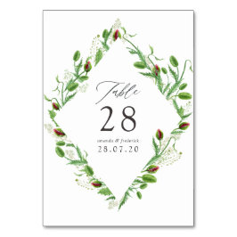 Tarjeta De Mesa Boda de acuarelas rosadas