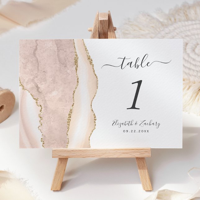 Tarjeta De Mesa Boda de Ágata de Marfil Dorado (Subido por el creador)