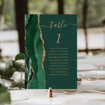 Boda de Ágata Dorada Verde Esmeralda