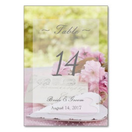 Tarjeta De Mesa Boda de amor a la flor vintage de primavera Número