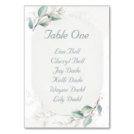 Tarjeta De Mesa Boda de Amor Botánico Elegante