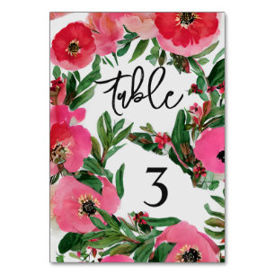 Tarjeta De Mesa Boda de anémona acuarela