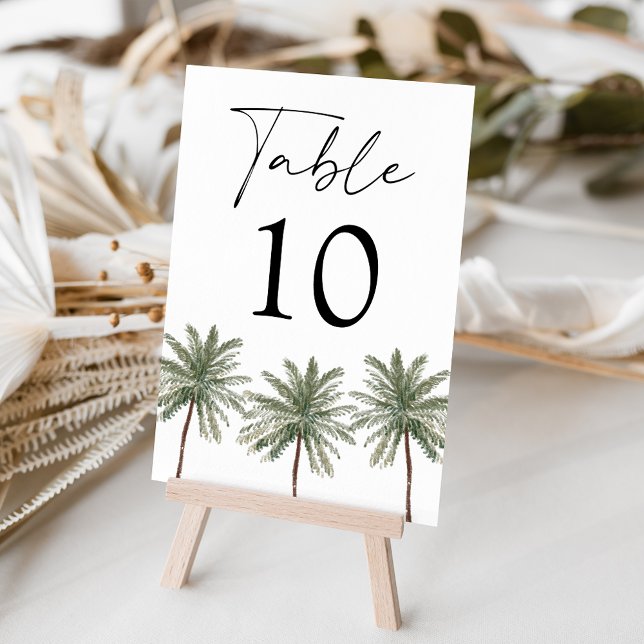 Tarjeta De Mesa Boda de árbol de palmas mínimo (Subido por el creador)
