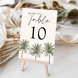 Tarjeta De Mesa Boda de árbol de palmas mínimo