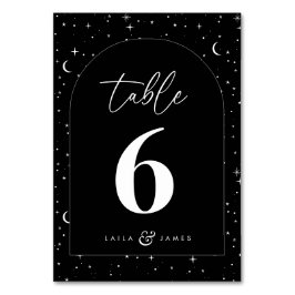 Tarjeta De Mesa Boda de arco celeste negro