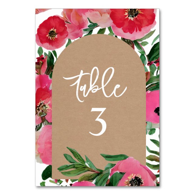 Tarjeta De Mesa Boda de arcos de anémona de agua (Anverso)