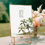 Tarjeta De Mesa Boda de arena tropical de palmeras rusticas<br><div class="desc">Para cualquier personalización adicional o cualquier otro elemento que coincida,  no dude en ponerse en contacto conmigo en yellowfebstudio@gmail.com</div>