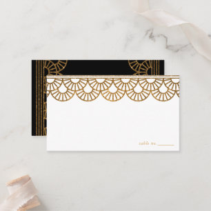 Tarjeta De Mesa Boda de Art Deco Fan Motif