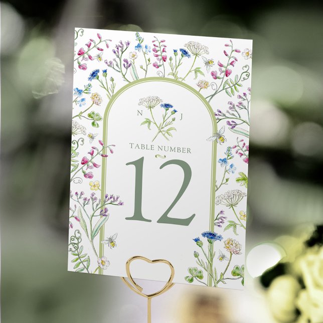 Tarjeta De Mesa Boda de arte de acuarela florida (Subido por el creador)