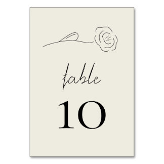 Tarjeta De Mesa Boda de arte de la línea de flores Minimalistas be