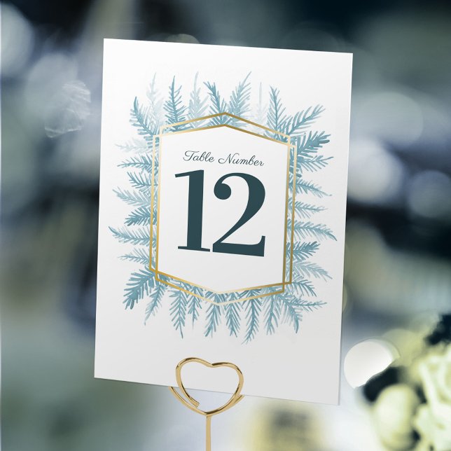 Tarjeta De Mesa Boda de arte del pino azul evergreen (Subido por el creador)