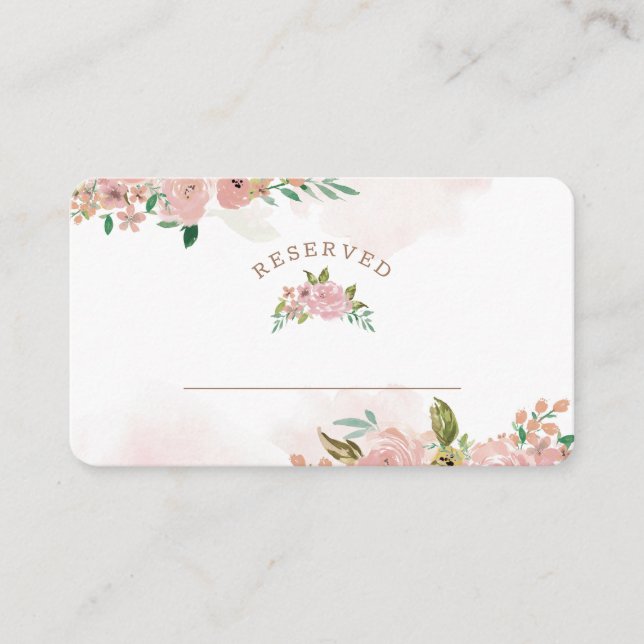 Tarjeta De Mesa Boda de asiento reservado para la cosecha de Rosa (Anverso)