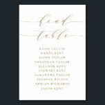 Tarjeta De Mesa Boda de asientos con guión Minimalista dorado<br><div class="desc">plan de asientos con número de tabla de personalizable. Presenta un guión caprichoso azul marino y una tipografía clásica. Personalice agregando sus propios detalles. Este minimalista salón es perfecto para bodas,  duchas para bebés,  duchas de novias,  cumpleaños y mucho más.</div>