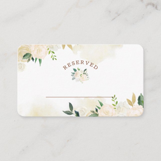 Tarjeta De Mesa Boda de asientos reservados de rústico fresco de g (Anverso)