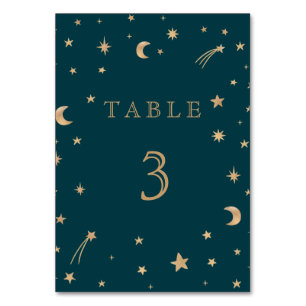 Tarjeta De Mesa Boda de Astronomía de la Luna de las Estrellas de