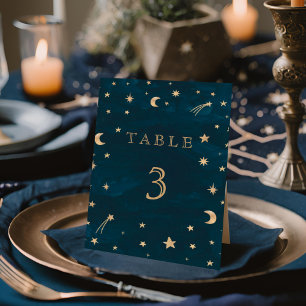 Tarjeta De Mesa Boda de Astronomía de la Luna de las Estrellas de