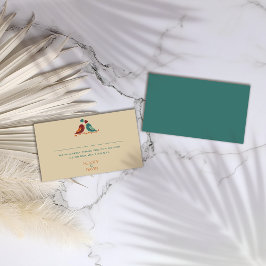 Tarjeta De Mesa Boda de Aves de Amor