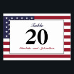 Tarjeta De Mesa Boda de Bandera de Estados Unidos<br><div class="desc">Tarjetas de número de tabla de Boda de bandera estadounidense por la tienda de Bodas.</div>