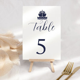 Tarjeta De Mesa Boda de barco de crucero náutico