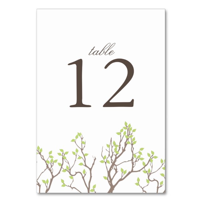 Tarjeta De Mesa Boda de Blissful Branches (Anverso)
