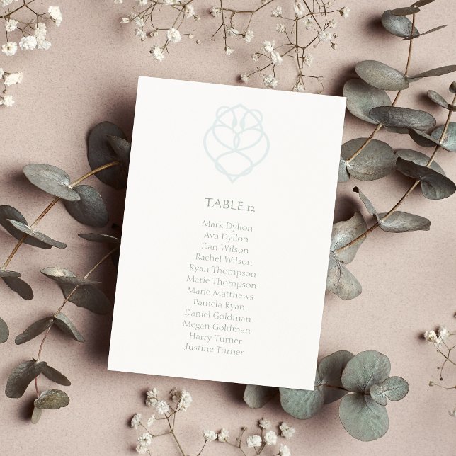 Tarjeta De Mesa Boda de Blue & Sage Celtic Irish Swan Love Knot (Subido por el creador)