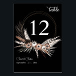 Tarjeta De Mesa Boda de Boho floral negro y natural - negro<br><div class="desc">Vestir las mesas de su boda o fiesta con su tarjeta de número de mesa de Boda negro y natural.</div>