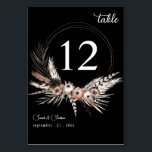 Tarjeta De Mesa Boda de Boho floral negro y natural - negro<br><div class="desc">Vestir las mesas de su boda o fiesta con su tarjeta de número de mesa de Boda negro y natural.</div>